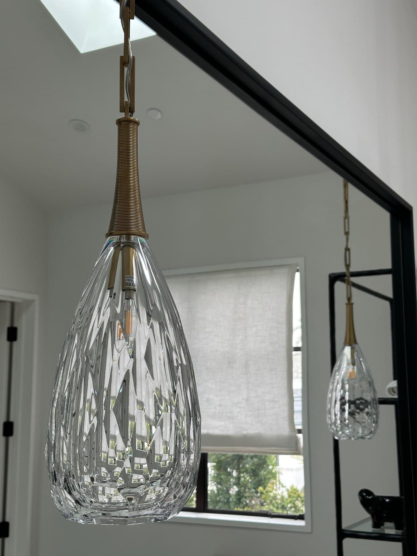 Amanda Pendant crystal light, installed view